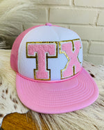 Texas Letters In Pink Trucker