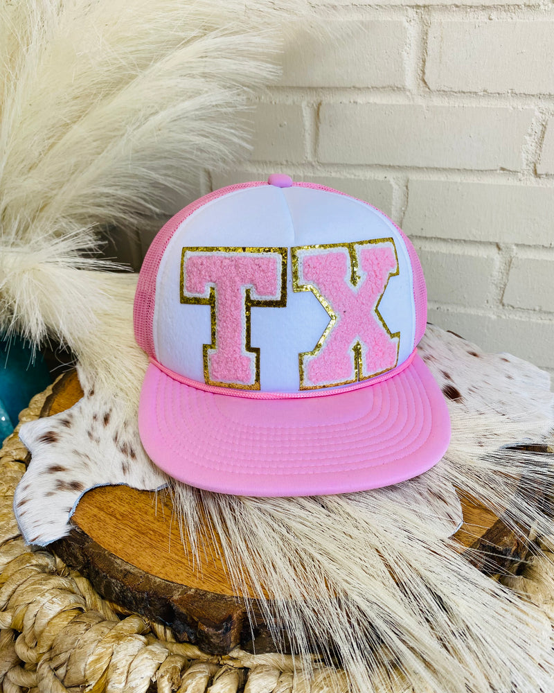 Texas Letters In Pink Trucker