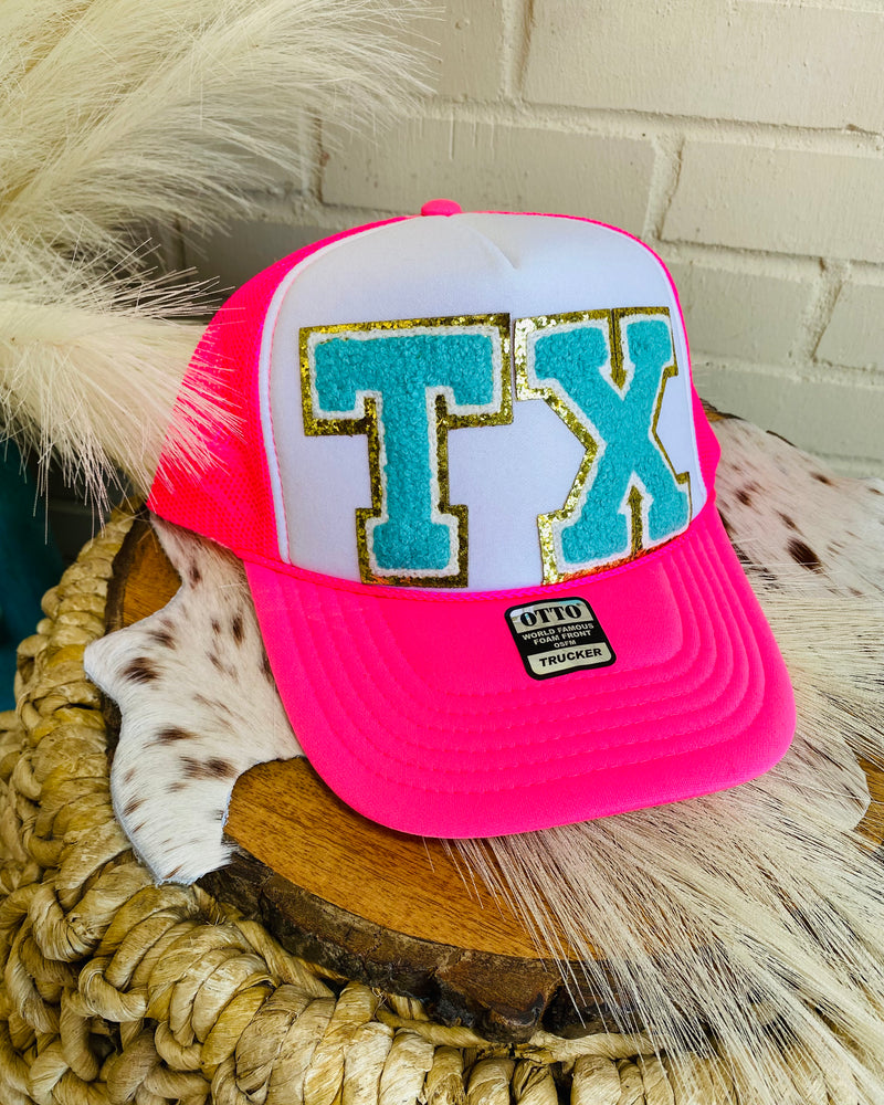 Texas Letters In Turquoise Trucker