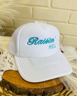 Raisin' Hell White Trucker