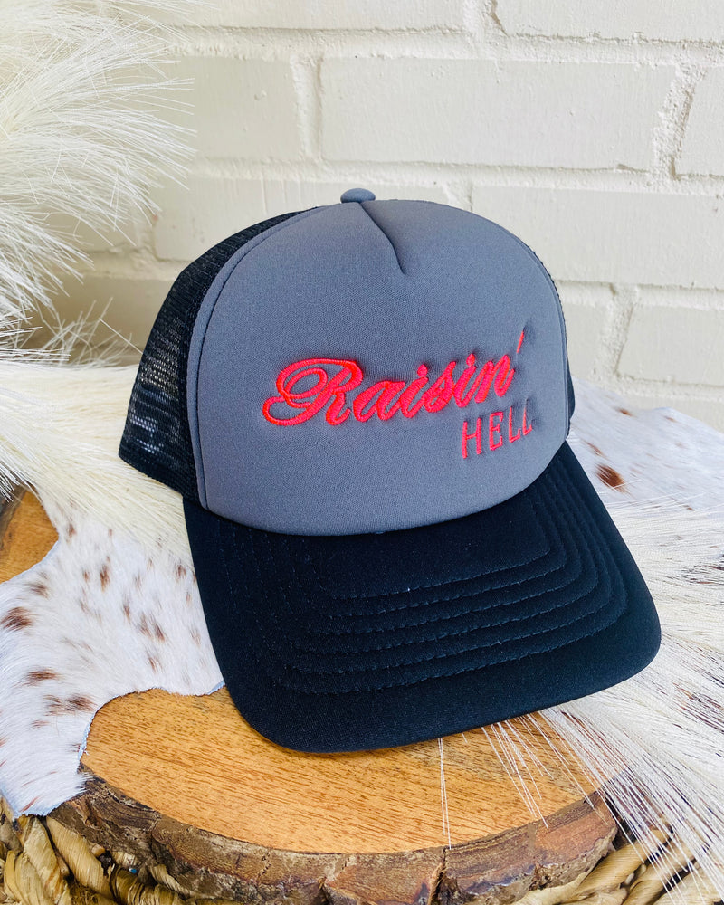 Raisin' Hell Black Trucker