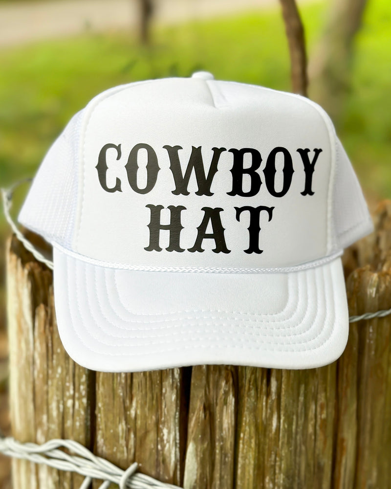 Cowboy Hat White Trucker