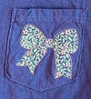 Embroidered Bow Pocket Purple Tee