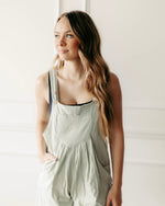 Sweet Duet Pleated Romper In Green