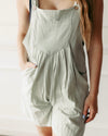 Sweet Duet Pleated Romper In Green