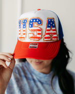 USA Red White & Blue Trucker