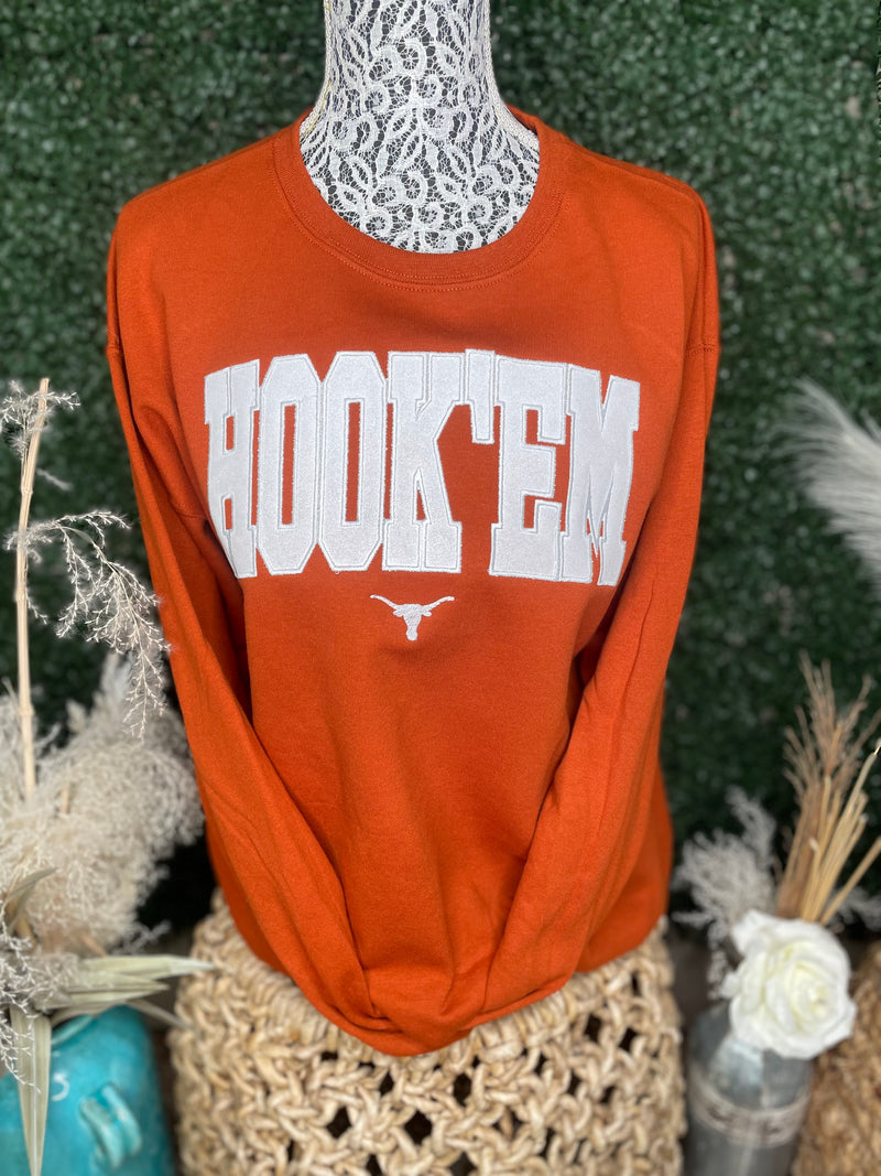 HOOK’EM University of Texas Embroidered Pullover