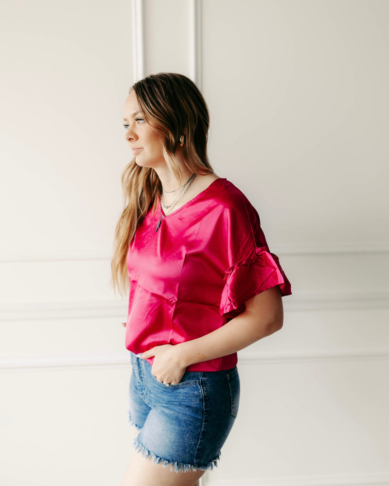 Downtown Darling Top In Berry