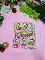 Grinch: “I’m Booked” Tee In Pink