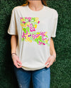 Louisiana Bow Mardi Gras Tee
