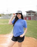 Eat Hot Dogs Baseball Tee In Blue