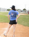 Eat Hot Dogs Baseball Tee In Blue