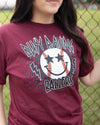 Busy Raising Ballers Tee In Maroon