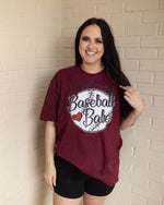 Baseball Babe Tee In Maroon