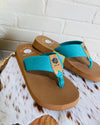 Nessie Flip Flop In Turquoise