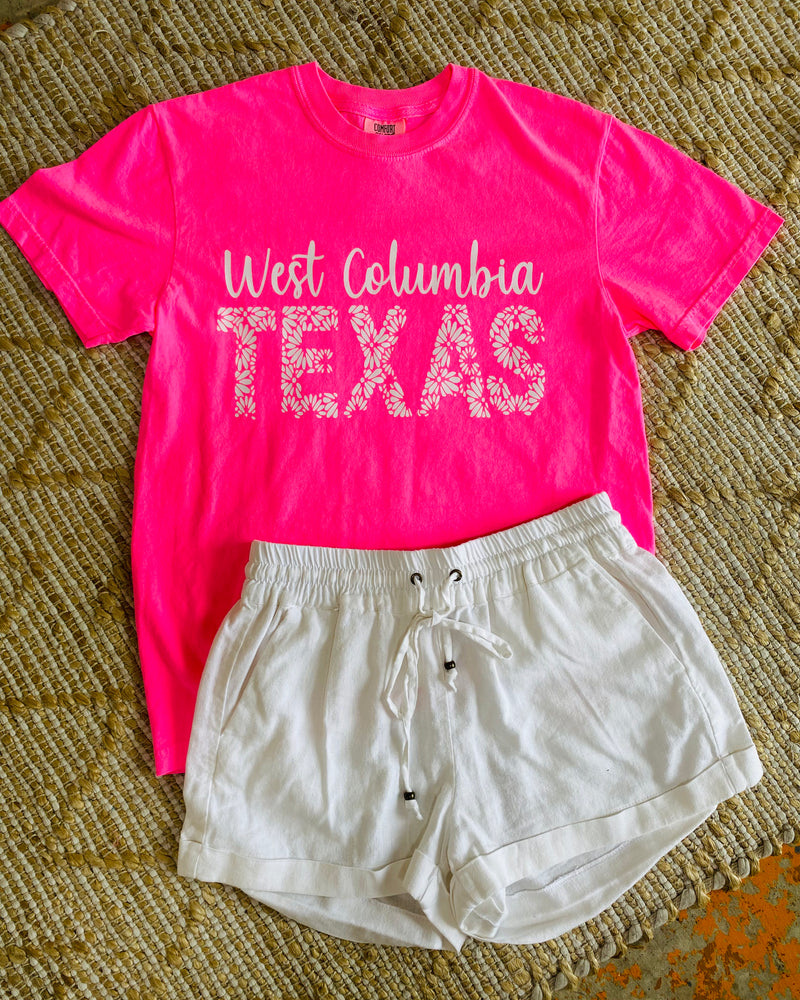 Floral West Columbia Tee In Pink