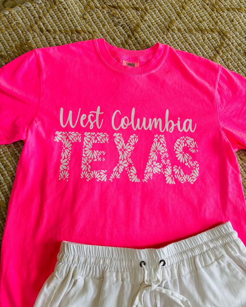 Floral West Columbia Tee In Pink