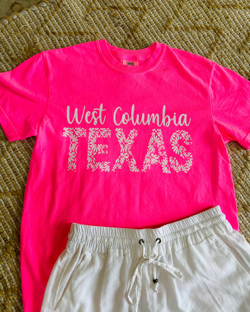 Floral West Columbia Tee In Pink