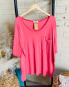 Raw Edge Desert Rose Boyfriend Top