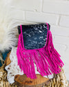 Montana West Leather Cowhide Fringe Crossbody