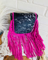 Montana West Leather Cowhide Fringe Crossbody