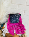 Montana West Leather Cowhide Fringe Crossbody