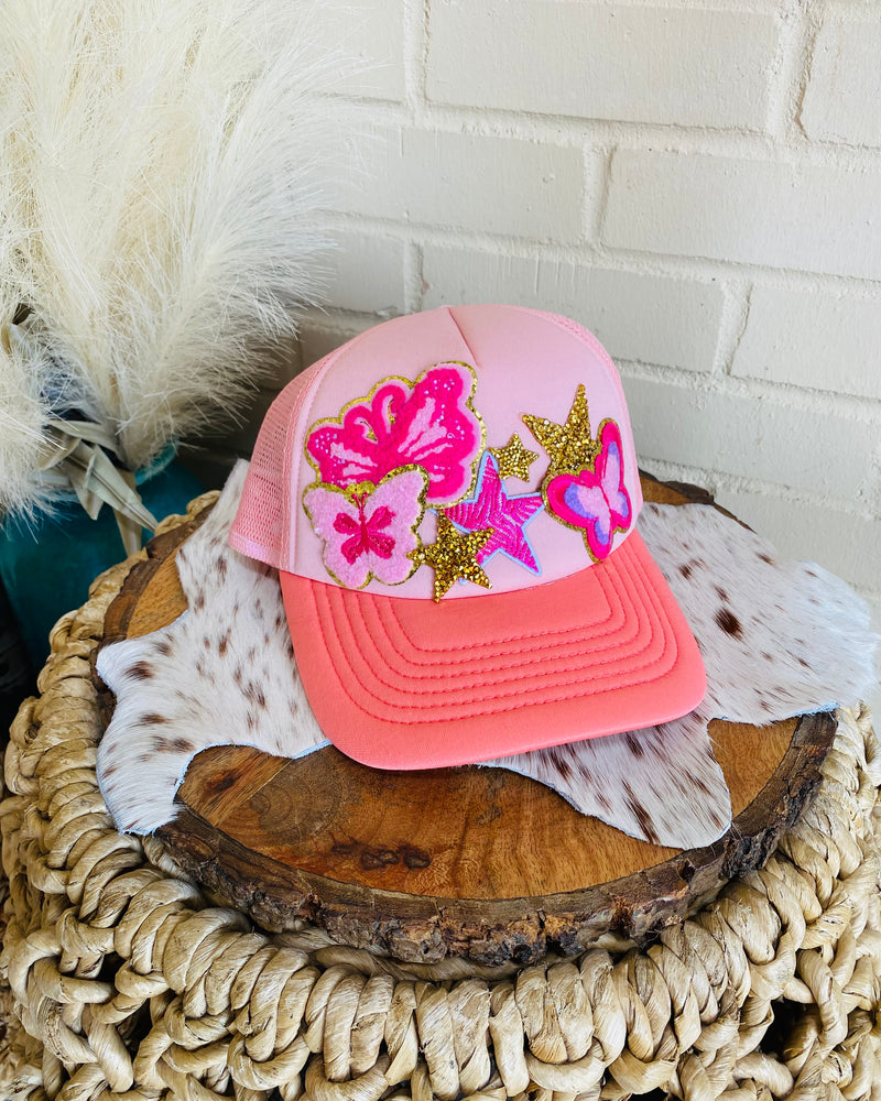 Butterfly Pink Trucker