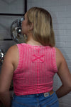 Washed Aura Ribbed Tank In Pink