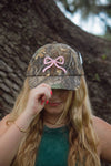 Camo Pink Emb. Bow Hat