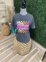 Multi Checkered Mama Tee