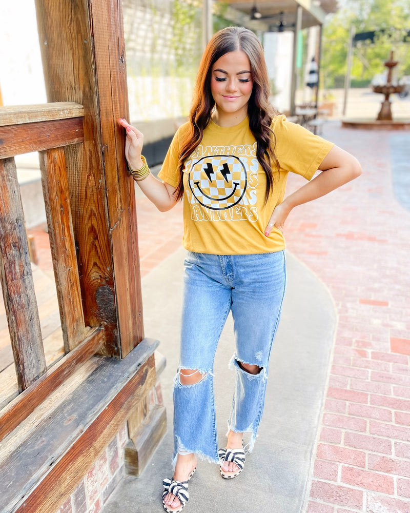 Panthers Checkered Smiley Tee