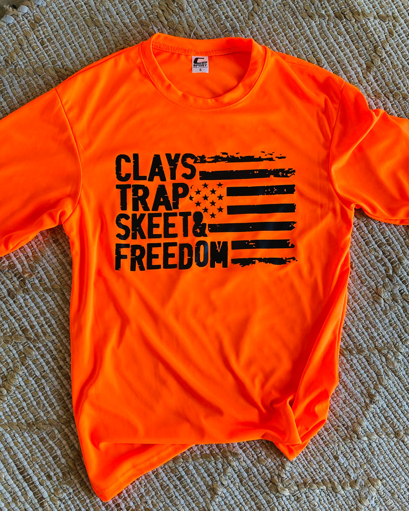 Clays Trap Skeet Orange Drifit Tee