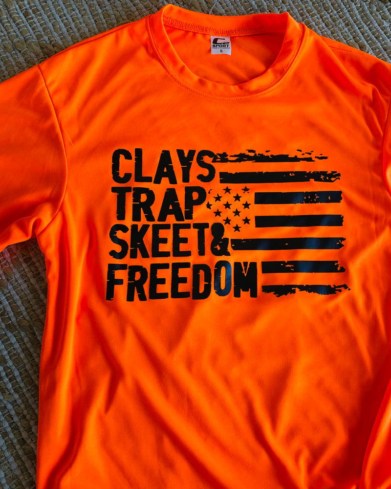 Clays Trap Skeet Orange Drifit Tee