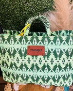 Wrangler Southwestern Canvas Tote In Green