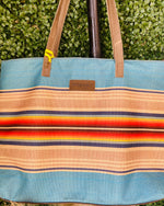 Wrangler Aztec Canvas Tote In Turquoise