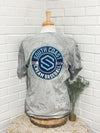 SOCO Cream Baseball Grey Tie Dye Tee