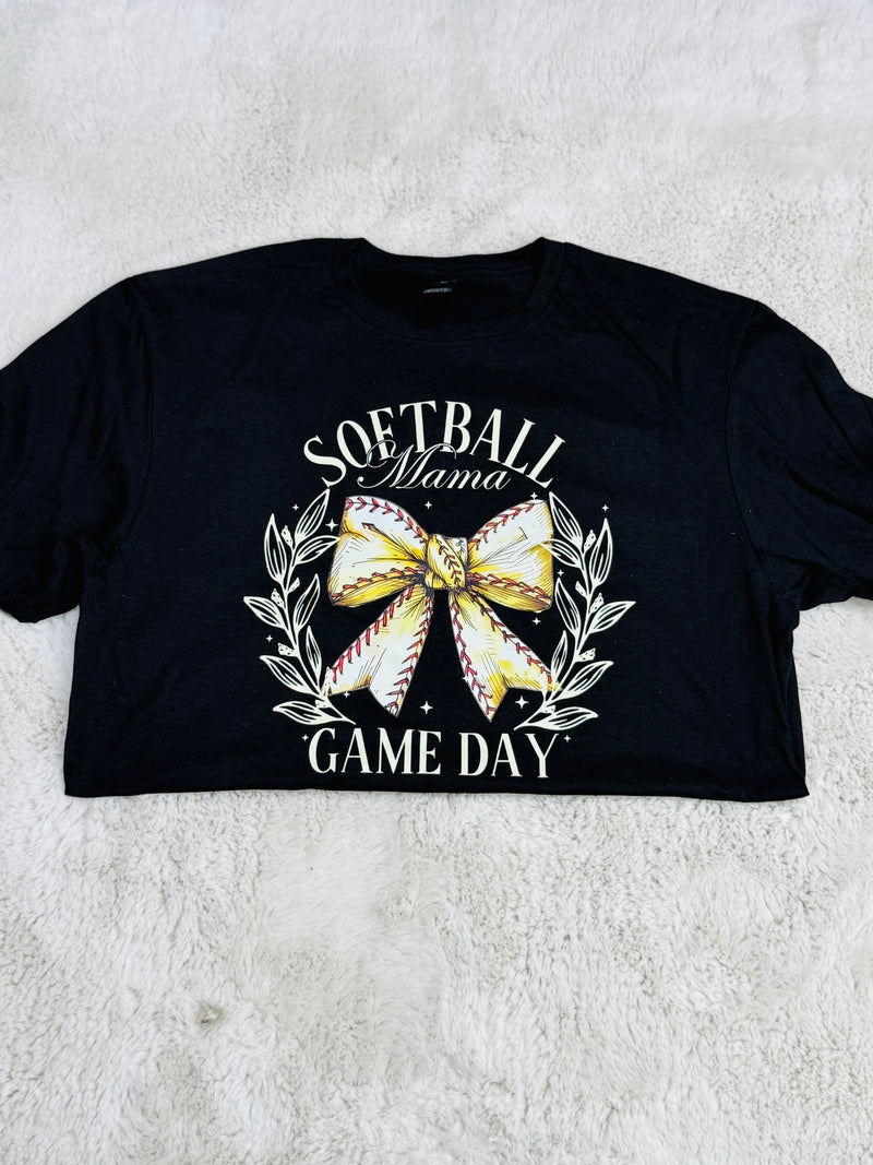 Softball Mama Bow Tee