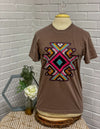 Aztec Symbol Tee In Brown