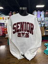 Senior 2026 Maroon Embroidered Sweatshirt