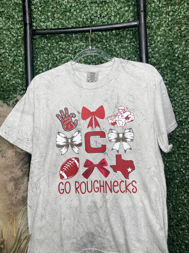 Kids Go Roughnecks Bow Tee In Grey