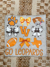 Go Leopards Bow Tee In Grey