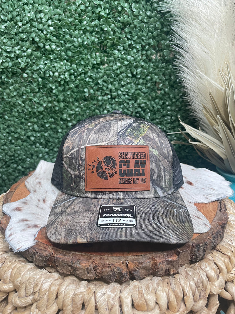 Shattered Clay Leather Camo Cap