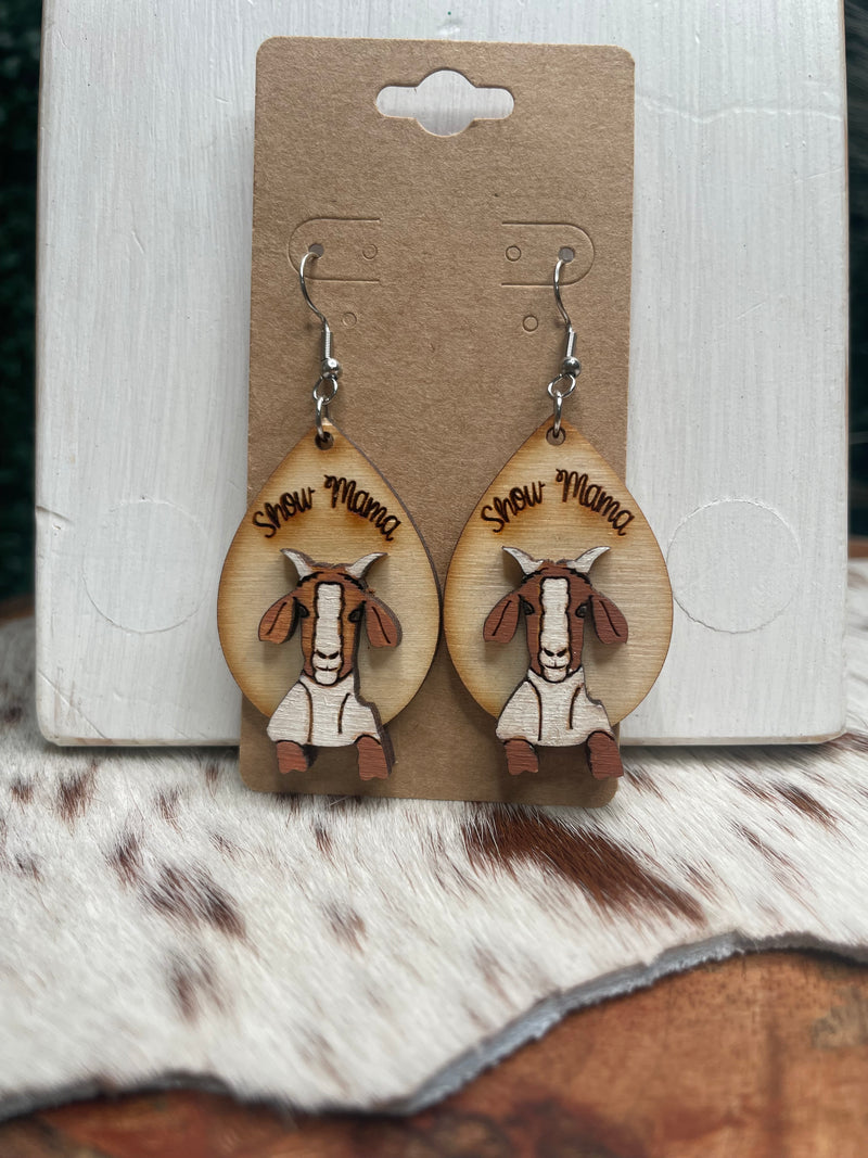 Show Mama Goat Earrings