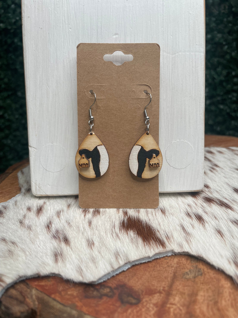 Mini Moo Tag Earrings