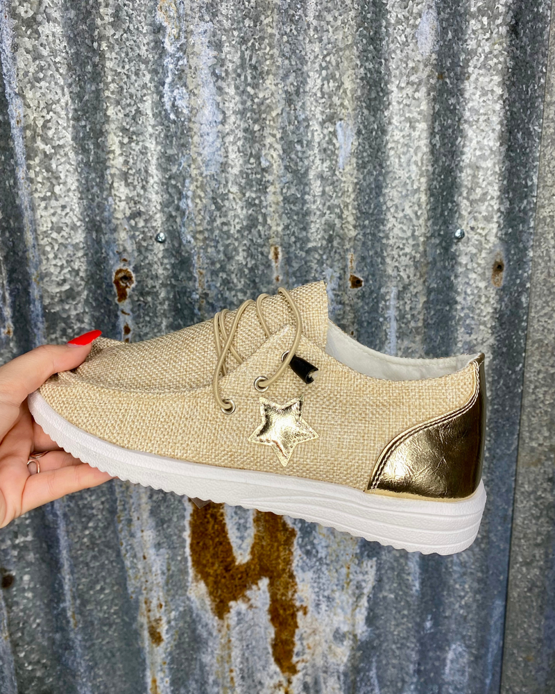 Shelly Gold Beige Sneakers