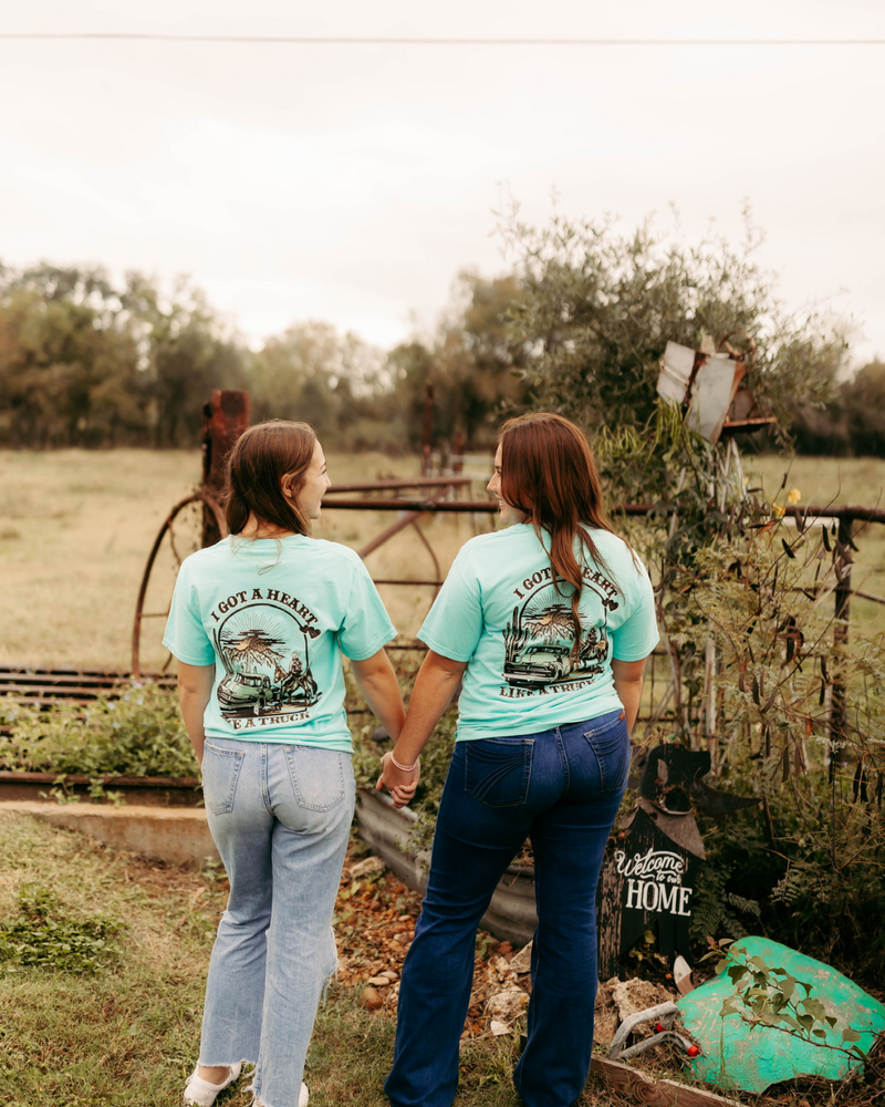 Heart Like A Truck Teal Tee