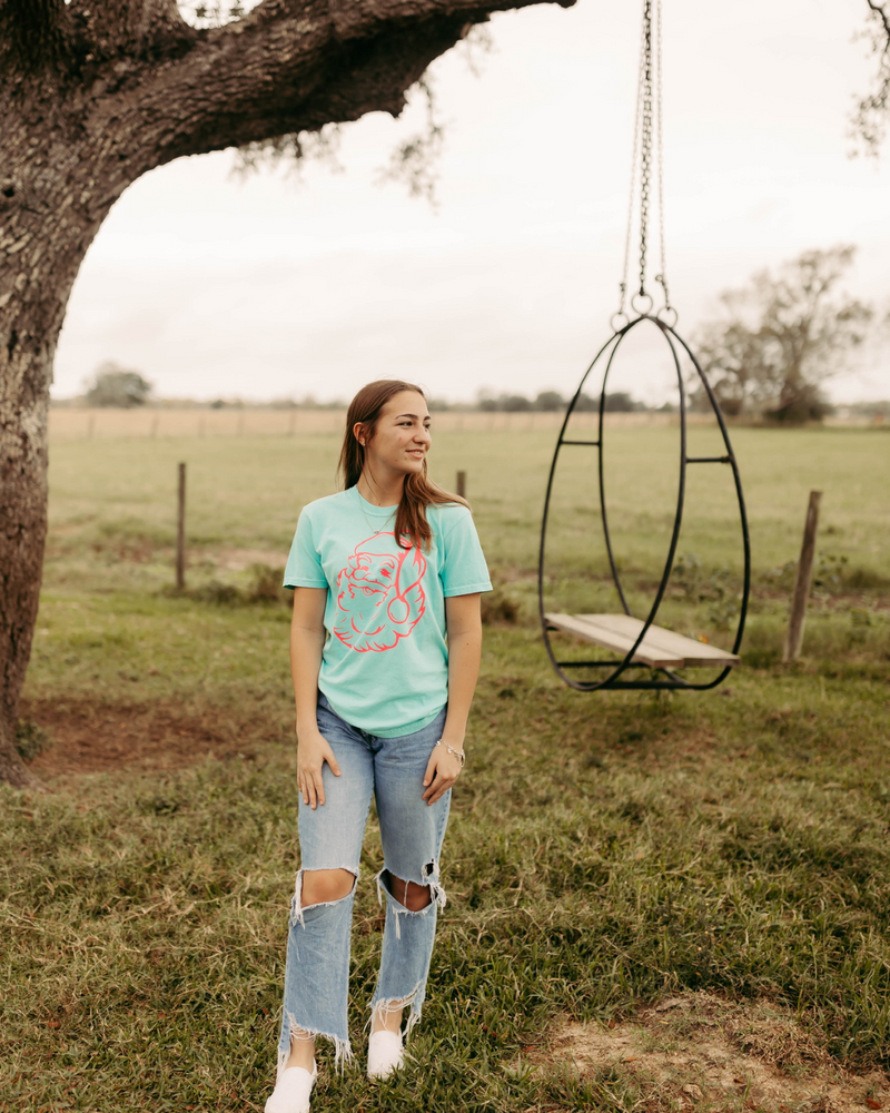 Turquoise Santa Tee