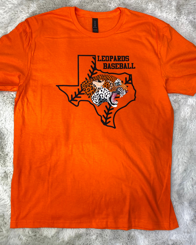 Leopards Baseball Texas Orange Tee