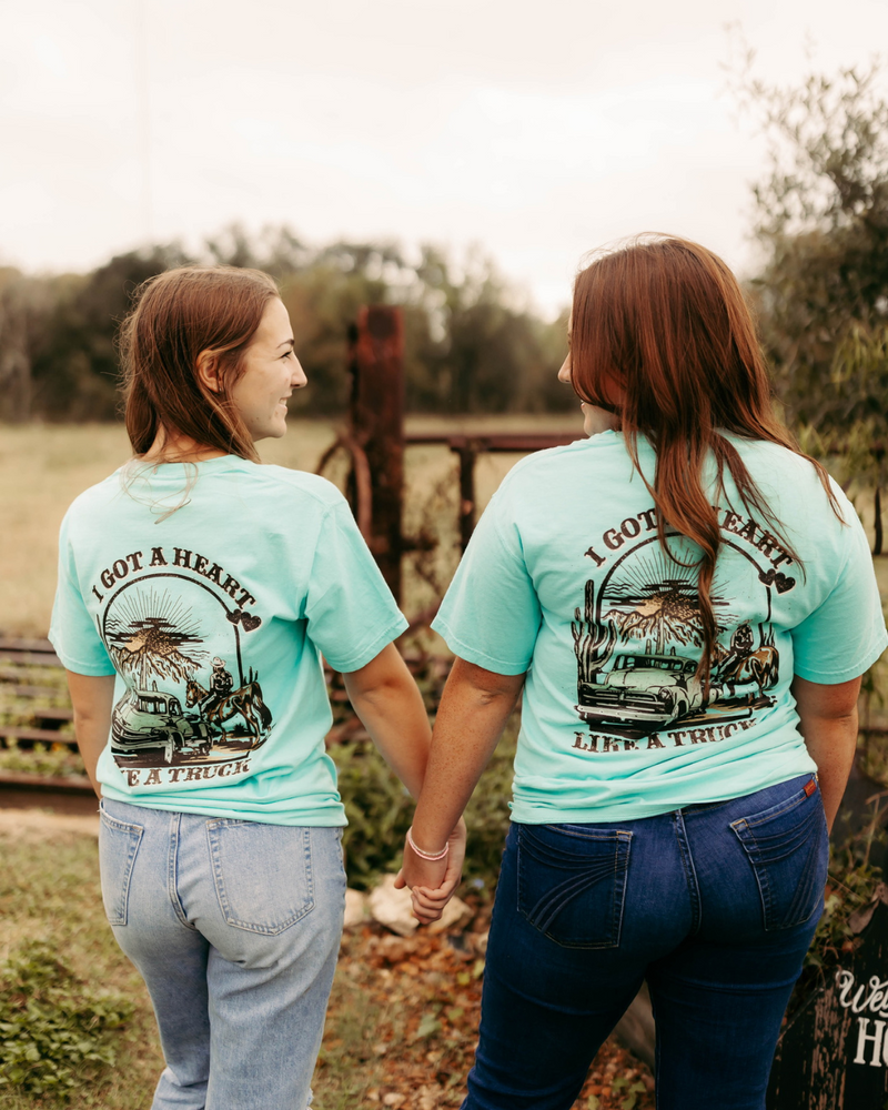 Heart Like A Truck Teal Tee