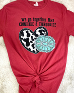 Together Like Cowhide & Turquoise Tee